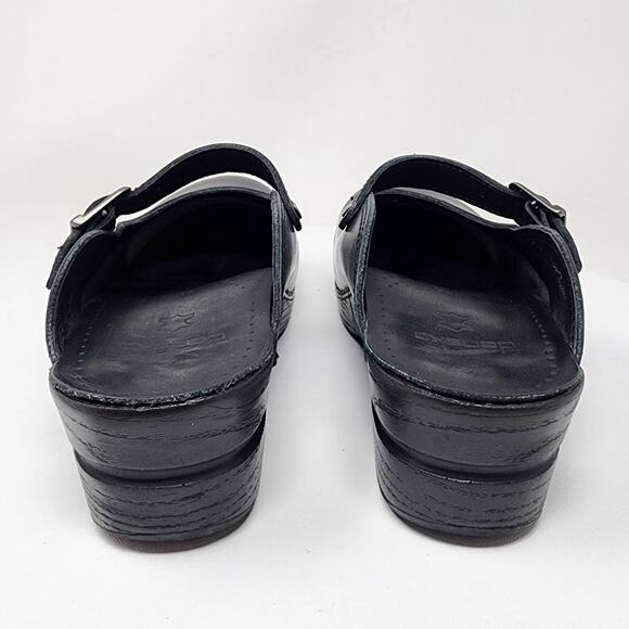 Dansko Merrie Mary Jane Mule Clogs Women EU41/US10.5-11 Black Leather Comfort - Picture 9 of 15
